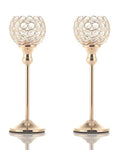 VINCIGANT Gold Crystal Candle Holders Set of 2 for Fireplace Coffee Table Mantle Decor,Wedding Home Halloween Decoration Centerpieces - size: 2 pcs 13" Tall