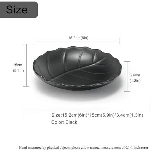 Binoster Jewelry Tray, Black Leaf Style, Jewelry Storage, Key Dish, Dresser Decor, 21.5cm(8.4in) x11.5cm(4.5in)x 4cm(1.6in) - color: Leaf