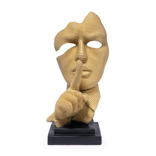Hodao HodaoModern Golden Abstract Human Face Sculpture Creative Artistic Ornament with a Palm Covering the Face High-end Decorative Item for the Entrance Hall Office Housewarming Gift Modern (Beige) - color: Artistic Human Face B