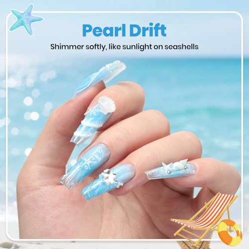 Beetles 3D Gel Nail Art with 3D Mold-Pearl White Solid Builder Nail Gel,5 in 1 Non-Sticky Sculpting with Dual-Ended Sculpture Pen, Beginner Friendly DIY at Home,UV LED Lamp Needed,Pearl Drift - color: Pearl White