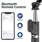 Aureday Selfie Stick with Wireless Bluetooth Remote, Portable 41 Inch Gopro Selfie Stick Tripod with Light, Compatible with iPhone 14/13 Pro/12/11 Pro/Max/XS/XR/X/8/7 and Android Smartphones - size: 41in