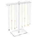 OAOLEER Acrylic Necklace Organizer, Tall Necklace Holder Stand, Jewelry Organizer Display Hanger Rack with Bilateral Hooks for Necklaces Pendant Bracelets Ring (13.7 IN) - size: Tall 13.7In