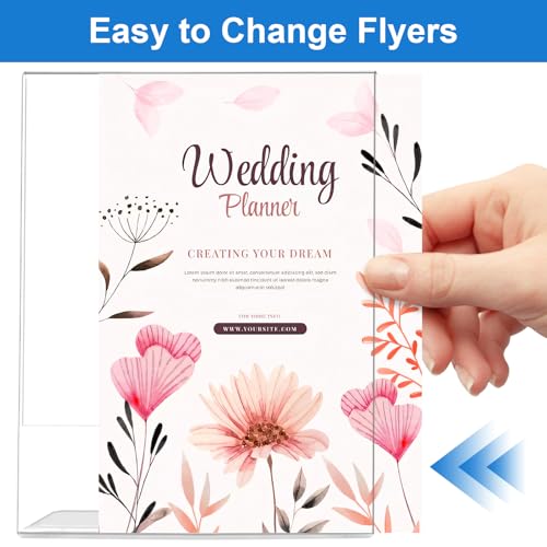15 Pack Acrylic Sign Holder 8.5 x 11, L-Shape Clear Plastic Display Stand for Tabletop, Acrylic Stands for Flyers, Table Paper Holder, Vertical Sign Holder 8.5x11 for Restaurants, Office and School(Slant 15 Pack 8.5x11) - size: Slant 15 Pack 8.5x11