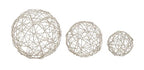 Deco 79 Metal Geometric Decorative Sculpture Home Decor Statues, Set of 3 Accent Figurines 8", 6", 4"D, Silver