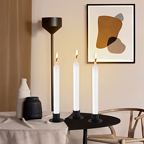 Gute Taper Candle Holder, Candle Holders for Pillar Candles, Matte Black Candlestick Holder Centerpieces for Home Decoration, Wedding Anniversary, Party, Housewarming Gifts,Set of 8,Round - color: Black-r-8pcs