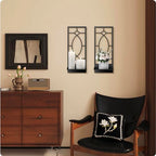 Candle Wall Sconces Set of 2, Black Metal Minimalism Wall Candle Holder for Living Room, Dining Room, Bedroom, Bathroom (2 Pack, 16.5 x 7 in) - color: Black Fashion