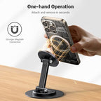 UGREEN Magnetic Phone Stand for MagSafe, Height Adjustable iPhone Stand for Desk with 360° Rotation Compatible for iPhone 17 Air 16 Pro 15 Pro Max 14 Plus 13 12 and MagSafe Case, Black - color: Black