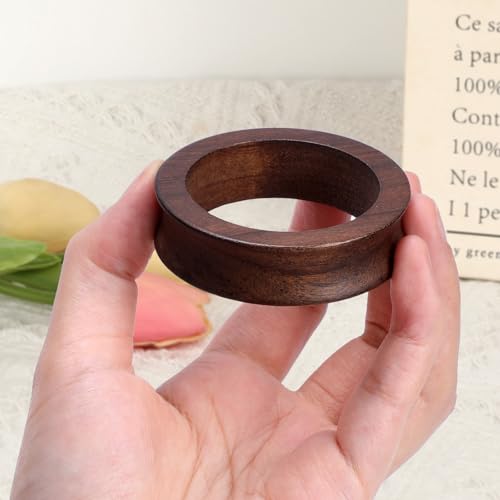 JUXYES Wooden Sphere Holder Display Stand, 3 Pack Small Wood Crystal Ball Stand, Simple Round Display Easel Stands for Crystal Balls, Baseball, Tennis Ball, Stones, Gemstones, Collections, 45mm - color: Brown, size: 1.7" - 3 PCS