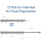12" Valet Rod for Closet Pull Out (1 Pack, Chrome) - color: Chrome, size: 1 Pack