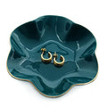 HANKOR 4.7 inch Small Ring Dish, Ceramic Jewelry Holder Tray, Green Catch All Trinket Bowl for Keys Rings Earrings - color: Green