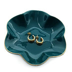 HANKOR 4.7 inch Small Ring Dish, Ceramic Jewelry Holder Tray, Green Catch All Trinket Bowl for Keys Rings Earrings - color: Green