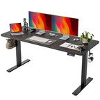 TIQLAB Standing Desk 63 x 24 inch, Electric Height Adjustable with Splice Board, Sit Stand Desk, for Home Office, Black - color: Black, size: 63*24 inch