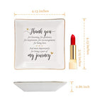 HOME SMILE Mother's Day Thank You Gifts for Women Friends Teacher Coworkers,Friends Ceramic Ring Jewelry Dish Tray Plate for Birthday Graduation Farewell -Thank You Being A Part of My Journey - style: Be Part of my Journey