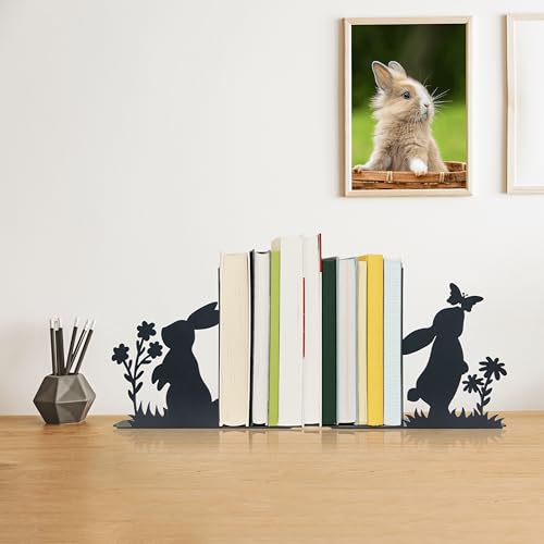 Charming Bunny Decor Rabbit Bookends - Adorable and Functional Decorative Accessories for Home and Office