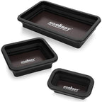 HORUSDY 3-Piece Magnetic Parts Tray Set, Tool Trays for Storage Organizer Screw, Bolts, Washers, Nuts and Small Tools. Tool Gifts for Men, Black - style: 3-Piece Magnetic Tray - Collapsible Black
