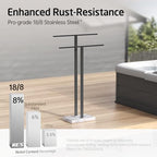 KES Standing Towel Rack, 2-Tier Towel Racks for Bathroom Freestanding with Marble Base, Upgrade Steady Design, SUS304 Stainless Steel Matte Black, BTH217-BK - color: White Marble & Black Bar, size: 33” H (2-tier)