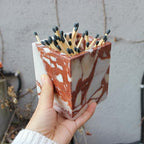 Calacatta Red Marble Toothbrush Holders for Bathroom, Natural Marble Makeup Brush Holder Countertop Organizer - color: Calacatta Red