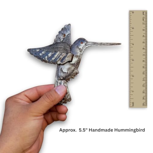 It's Cactus Handmade Metal Hummingbird Wall Art Set of 2 Haitian Recycled Steel Bird Wall Decor Small Rustic Indoor Outdoor Garden Wall Hanging Fair Trade Artisan Sculpture