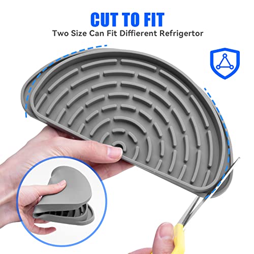 Refrigerator Drip Catcher, Refrigerator Drip Tray For Water Tray,Fridge Water Dispenser Drip Tray Prevents Water Splashes,Non-slip Silicone Dispenser Drip Collector for Ge Samsung-2 PCS Grey - color: Grey, size: 2PCS Semi-Circular