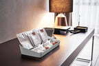 Yamazaki Home Tower Space Saving Vanity Tray - 5.25" X 11.75" - Steel - color: Black, size: 5.3" x 11.8" x 2"