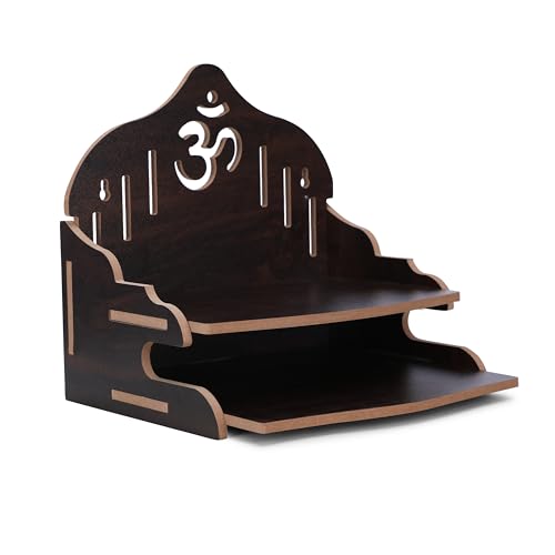 Wooden Wall Mounted Hanging Puja Temple|Wooden Mandir| Pooja Stand |Pooja Mandir for Home& Office|Temple for Festivals| Gifting Purpose - size: Double Stand Wooden Temple