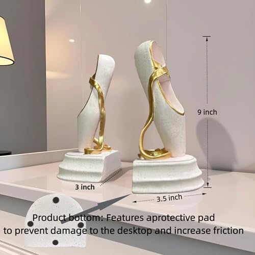 Ballet Shoes Book Ends Decorative Bookends for Shelves, Elegant Ballet Bookends for Bookshelf Decor, Decorative Book Stoppers for Home Office Display - color: Dancing Shoes - Pink