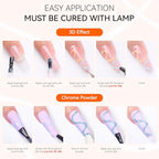 Makartt 3D Nail Sculpting Gel: Clear No Wipe Formula for Embossed Nail Art, Chrome Powder & Rhinestones, Thick UV LED Cured Glue for DIY and Salon, 15ml - color: A01-Clear