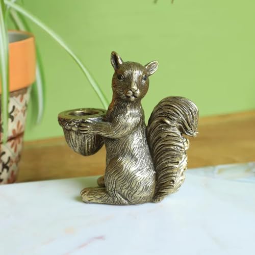 Gold Squirrel Candlesticks, Resin Candle Holder for Home Decor, Dining Table, Living Room, Coffee, Table Centerpiece