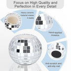 Vixdonos Round Mosaic Candlestick Holders Set of 3 Ceramic Candle Holder Bulk for Taper Candles,Silver - color: Mosaic-silver
