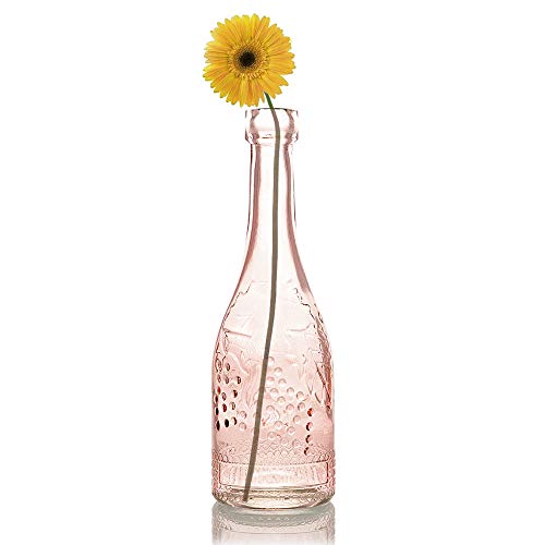 PaperLanternStore.com Bulk Pack (3) Stella Clear Vintage Glass Bottle Wedding Flower Vase - color: Stella - Clear, size: 3 Bottles