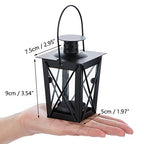 2 Pcs Tealight Lanterns Hanging Candle Holder, Metal Mini Decorative Led Tea Light Candleholder Decoration for Birthday Parties Wedding Centerpiece Relaxing Spa Setting (Black, 2 Pcs) - size: 2 Pcs