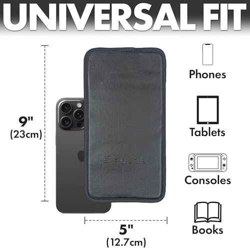 Airplane Phone Holder, Flexible Cell Phone Holder, Folding Cellphone Stand for Desk, Bed, Office, Treadmill - Airplane Gadgets for Long Travel Accessories - Plane Essentials (Vegan Leather) - color: Vegan Leather, size: Large