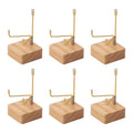 Rock Display Stand with Wooden Base, Adjustable Metal Arms Display Stands Crystal Display Stand Small Rock Collection Display Mineral Display Easel for Crystal Gemstones Geodes Fossils (Wooden Color) - color: Wooden Color