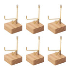 Rock Display Stand with Wooden Base, Adjustable Metal Arms Display Stands Crystal Display Stand Small Rock Collection Display Mineral Display Easel for Crystal Gemstones Geodes Fossils (Wooden Color) - color: Wooden Color