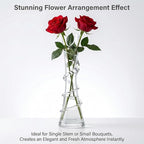 9.7 Inch Spiral Glass Vase with Angled Neck Handblown Minimalist Bud Vase for Modern Home Table Decor