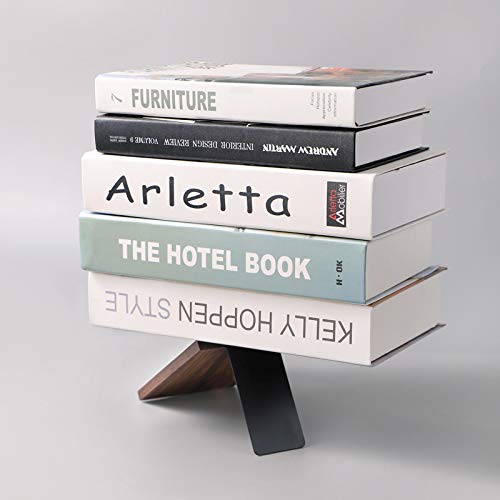 Muso Wood Book Ends for Shelves, Non-Skid Bookends for Heavy Books, Wooden Book Stopper for Home Office and Library (Walnut 2 Pairs) - color: Walnut-2 Pairs