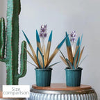 Metal Agave Plant Garden Art, 2 Pack Tequila Rustic Sculpture, Rustic Metal Agave Plants Lawn Home Ornaments, for Yard Stakes, Garden Figurines, Outdoor Patio (2 PCS Purple Flowers) - color: 2 Pcs Purple Flowers
