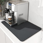AMOAMI Coffee Mat - Hide Stain Rubber Backed Absorbent Dish Drying Mat for Kitchen Counter - Fits Under Coffee Maker or Machine - size: 16"X24"