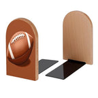 Book Ends American Football Passionately Wood Bookends for Shelves to Hold Books Heavy Duty Non-Skid Book Stoppers Wood Decorative Home Office School