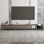 Mid-Century Modern Extendable TV Stand with Ample Storage for Living Room – Adjustable TV Cabinet from 78.7" to 130", 3-Drawer Entertainment Center, Black Walnut - color: Black Walnut