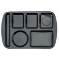 G.E.T. 6 Compartment School Cafeteria Tray, Left Handed, 10" x 15", Black (12 Pack) - color: Black, size: 10" x 15", style: 12 Pack Left Handed Trays