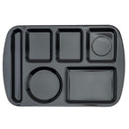 G.E.T. 6 Compartment School Cafeteria Tray, Left Handed, 10" x 15", Black (12 Pack) - color: Black, size: 10" x 15", style: 12 Pack Left Handed Trays