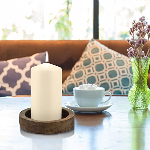 Stonebriar 6 Pack Tall 3 x 6 Inch 65 Hour Long Burning Unscented Ivory Wax Pillar Candles