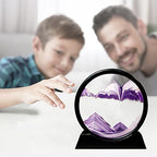 Muyan Moving Sand Art Picture Sandscapes in Motion Round Glass 3D Deep Sea Sand Art for Adult Kid Large Desktop Art Toys (Purple, 7 Inch) - color: Purple, size: 7 Inch
