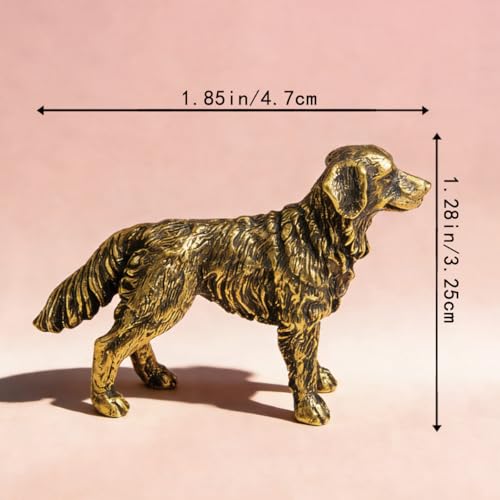 Vintage Mini Sheepdog Brass Figurine Cute 3D Aminal Statues for Home Office Table Desk Mantle Decor Tea Pet Decoration Funny Dog Lovers Gifts for Women Men (HTBJ3602) - color: Fdjlcs3602