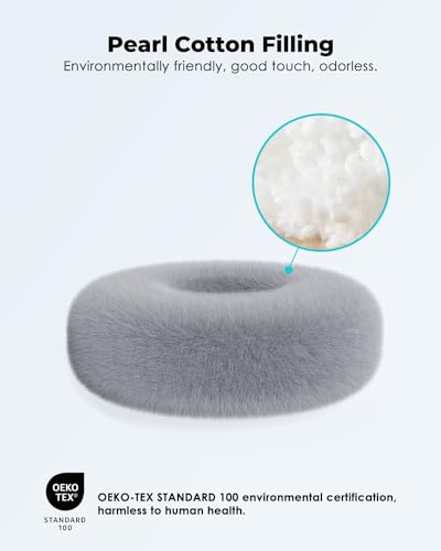 Viozon Tablet Stand Pillow, Compatible with 4.7"-13" Phone/Tablet, iPad, iPhone, Samsung, Google, Kindle, 360°Adjustable Phone Holder for Bed with Soft Plush Fabric, and Detachable Bowl, Grey - color: Grey
