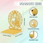 Peacoblue Metal Bookends for Shelves, Modern Decorative Heavy Duty Study Book Support Stoppers for Office, Desk, Shelf, Room 5.3"x4.3"x6.1" Cast Iron Simple Gold Book Ends, 1 Pair (Golden Buddha) - style: Golden Buddha