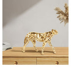 Luxury Resin Leopard Animal Figurine - Realistic Sculpture Home Decor for Living Room, TV Cabinet, Gold Accent Ornament (Leopard)