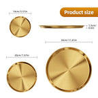 Gold Round Metal Tray ，Essential Organizer for Aromatherapy, Jewelry & Cosmetics (7.9'') - color: 7.9''
