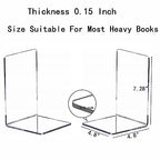 Clear Bookends for Heavy Books,8pcs Acrylic Book Shelf Organizer for Desk,Plastic Heavy Duty Book Holders Standand Invisible Bookshelf Dividers Decorative,Suitable for Office Home Weighted Bookends
